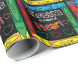 Teaching is a Work of Heart - For Teachers Wrapping Paper<br><div class="desc">Teacher Wrapping Paper.v Made with high resolution vector and/or digital graphics for a professional print. NOTE: (THIS IS A PRINT. All zazzle product designs are "prints" unless otherwise stated under "About This Product" area) The design will be printed EXACTLY like you see it on the screen and on the product......</div>