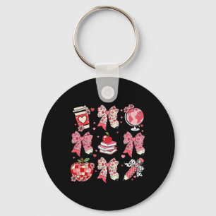 Teaching Is A Work Of Heart Pencil Bow Teacher Val Key Ring