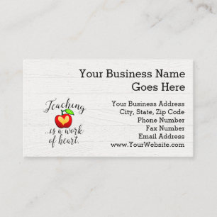 Teaching is a Work of Heart Teacher Appreciation Business Card