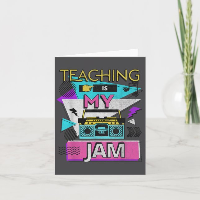Teaching Is My Jam Funny Retro Teacher Back To Sch Card (Front)