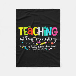 Teaching Is My Ministry God Christian Teacher Back Fleece Blanket