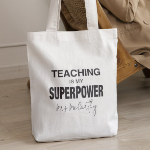 Teaching is My Superpower Personalised Gift Tote Bag