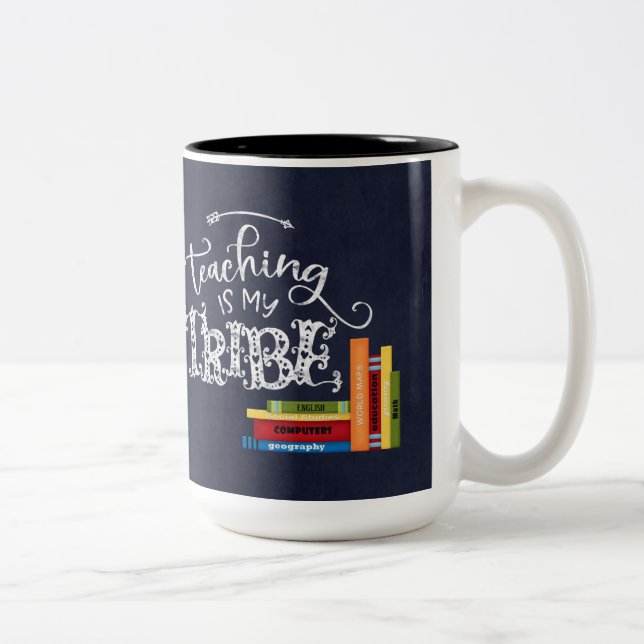 Teaching is my tribe Two-Tone coffee mug (Right)