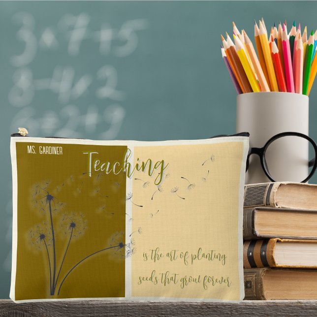 Teaching Is Planting Seeds Dandelion Quote Accessory Pouch (Creator Uploaded)