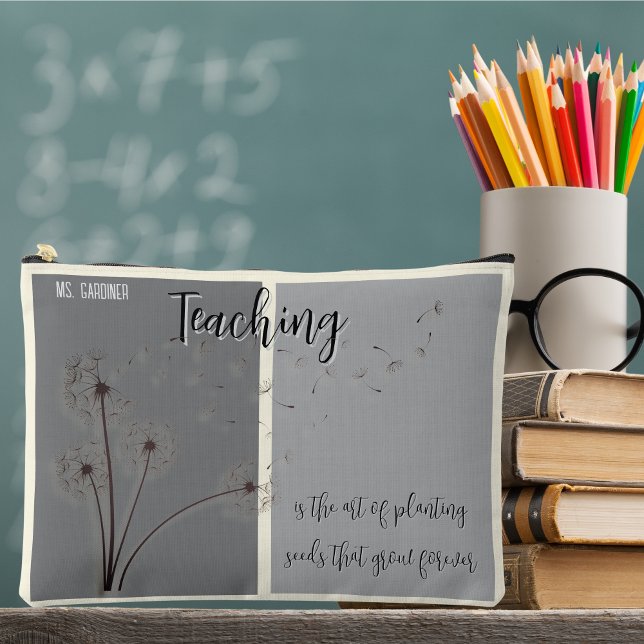 Teaching Is Planting Seeds Dandelion Quote Accessory Pouch (Creator Uploaded)