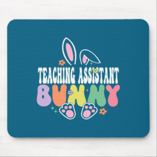 Teaching Istant Bunny Easter Day Groovy Family  Mouse Pad