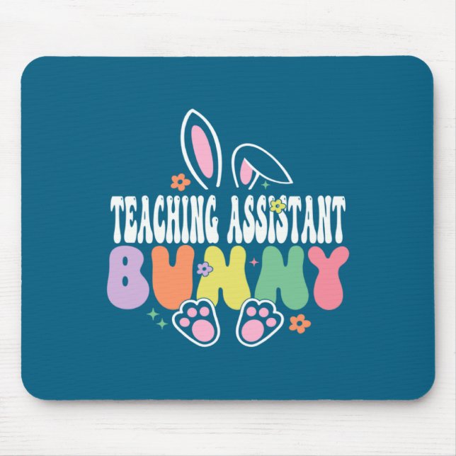 Teaching Istant Bunny Easter Day Groovy Family  Mouse Pad (Front)