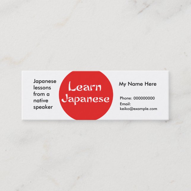 Teaching Japanese Language -- Advertising Cards (Front)