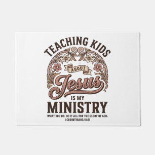 Teaching Kids About Jesus Is My Ministry Vintage Doormat