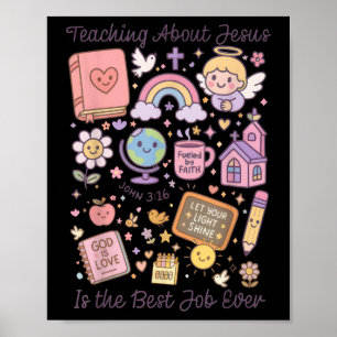 Teaching Kids About Jesus Is The Best Job Ever Bib Poster
