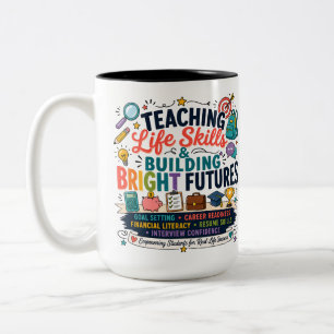 Teaching Life Skills & Building Bright Futures Two-Tone Coffee Mug