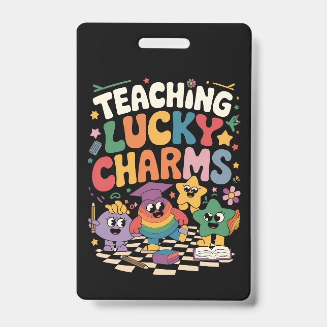 Teaching Lucky Charms Teacher St Patrick's Day ID Badge (Front)