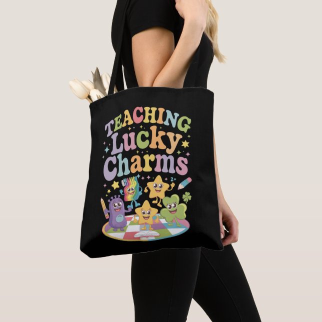 Teaching Lucky Charms Teacher St Patricks Day Tote Bag (Close Up)