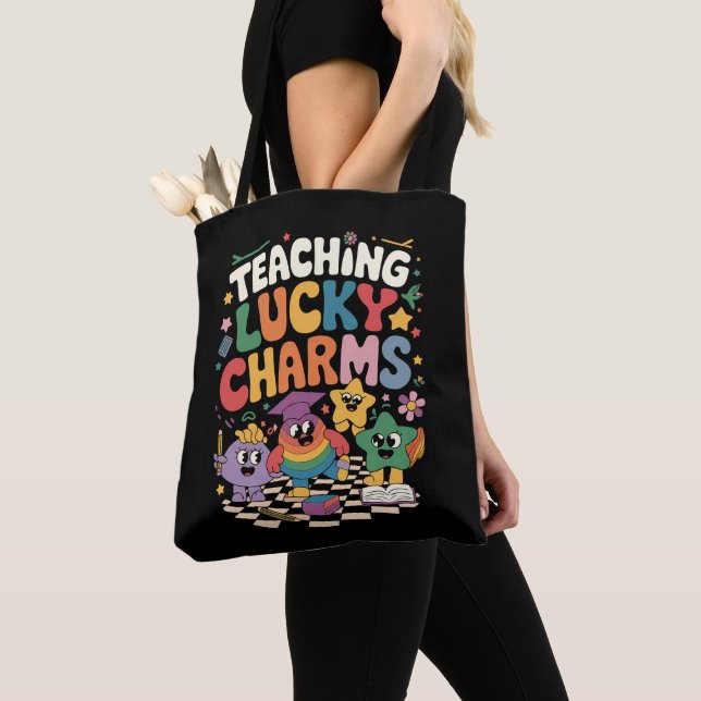 Teaching Lucky Charms Teacher St Patrick's Day Tote Bag (Close Up)