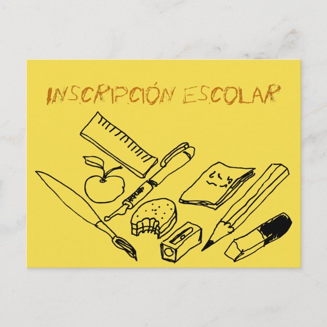 Teaching Materials on school enrolment invitation Postcard (Front)