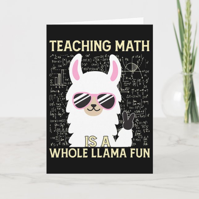 Teaching Math Is A Whole Llama Fun  Card (Front)