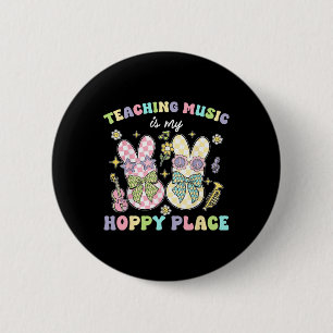 Teaching Music Hoppy Place Bunny Easter Days Resur 6 Cm Round Badge