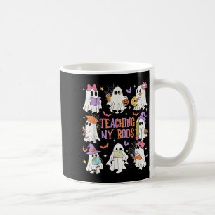 Teaching My Boos Teacher Cute Ghost Groovy Teacher Coffee Mug