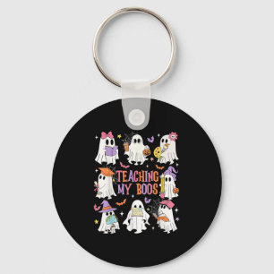 Teaching My Boos Teacher Cute Ghost Groovy Teacher Key Ring