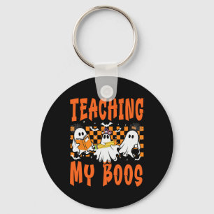 Teaching My Boos Teacher Cute Ghost Groovy Teacher Key Ring