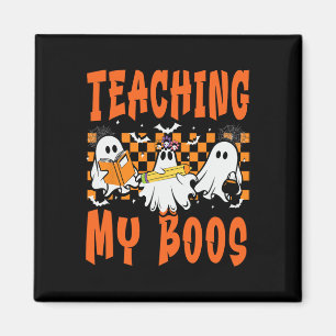 Teaching My Boos Teacher Cute Ghost Groovy Teacher Magnet