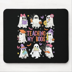 Teaching My Boos Teacher Cute Ghost Groovy Teacher Mouse Pad