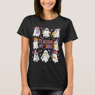 Teaching My Boos Teacher Cute Ghost Groovy Teacher T-Shirt