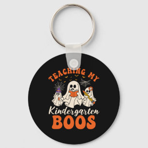 Teaching My Kindergarten Boos Retro Ghost Hallowee Key Ring