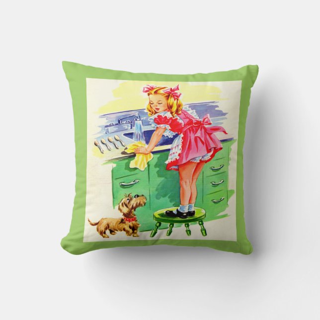 Teaching Rover how to wash the dishes Cushion (Front)