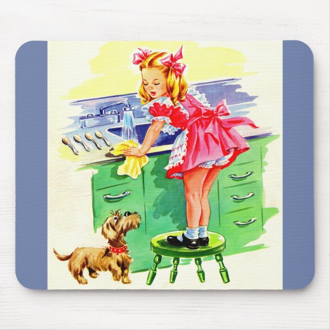 Teaching Rover how to wash the dishes Mouse Pad (Front)