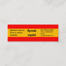 Teaching Spanish Language -- Advertising Cards