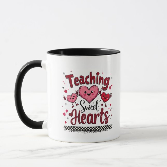 Teaching Sweet Hearts Funny Valentine's Teacher  Mug (Left)