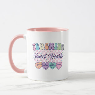 Teaching Sweet Hearts Retro Teacher Valentine Mug