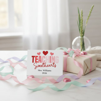 Teaching Sweethearts Customizable Class Valentine Card