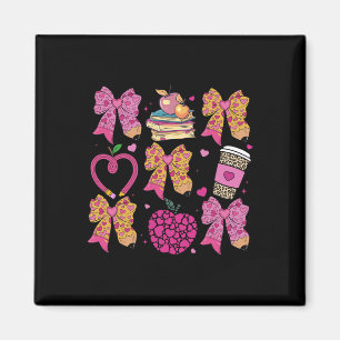 Teaching Sweethearts Teacher Coquette Bow Valentin Magnet