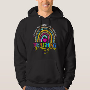 Teaching Teacher Rainbow Leopard Teaching Is My Ja Hoodie