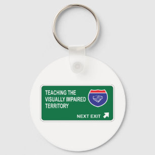 Teaching the Visually Impaired Next Exit Key Ring