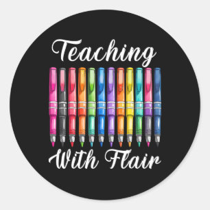Teaching With Flair Preschool Teacher First Day Of Classic Round Sticker