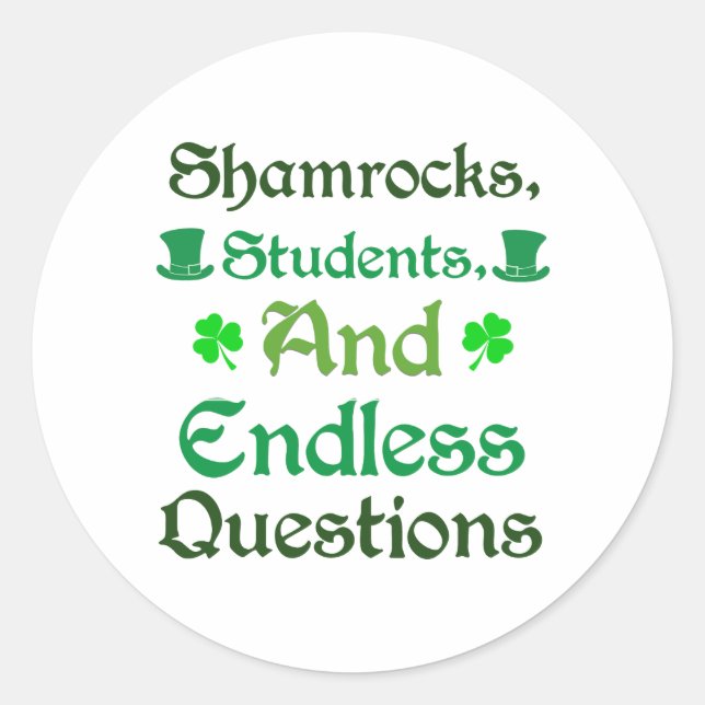 Teaching with Luck St. Patrick’s Day Edition Classic Round Sticker (Front)