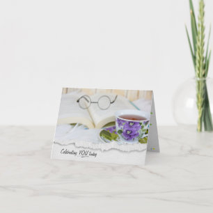 Teacup and Book Birthday  Card