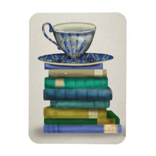 Teacup and Books 3 Magnet