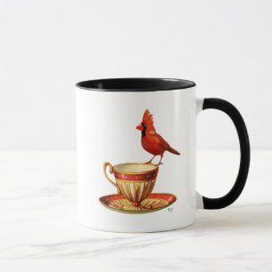 Teacup And Red Cardinal Mug