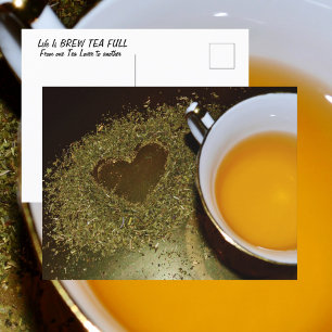 Teacup and Tea Leaves Heart  Photographic Postcard