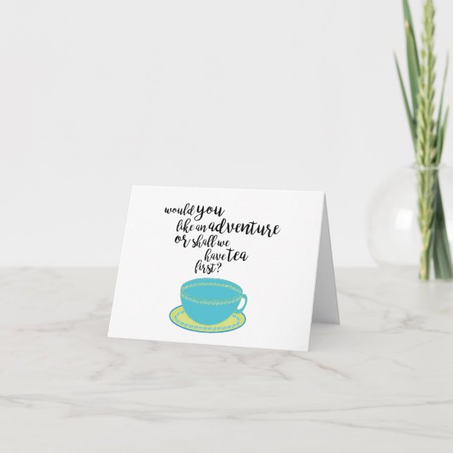 Teacup Art Adventurer Folded Thank You Card (Front)