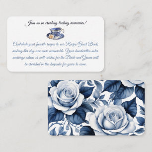 Teacup & Blue Rose Wedding Registry Enclosure Card