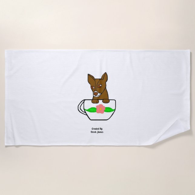 Teacup Chihuahua Beach Towel (Front)