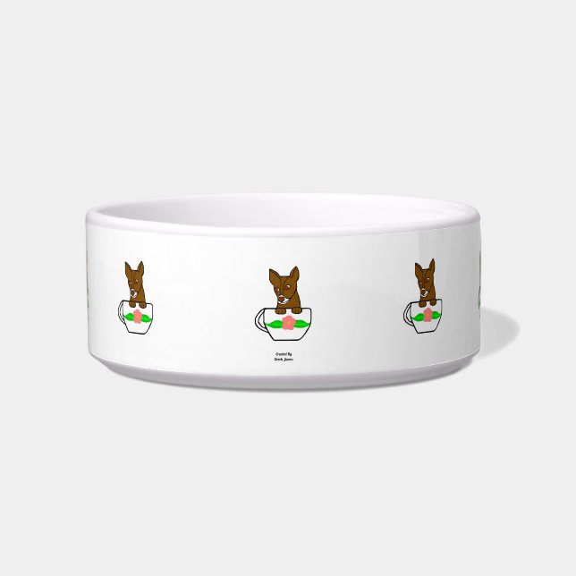 Teacup Chihuahua Ceramic Pet Bowl (Front)