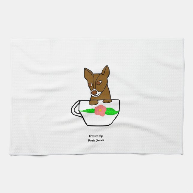 Teacup Chihuahua Kitchen Towel (Horizontal)