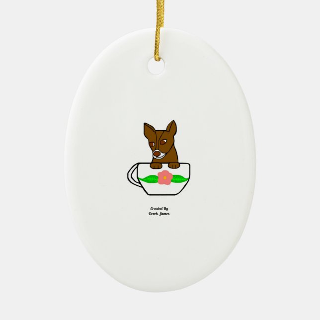 Teacup Chihuahua Oval Ornament (Front)