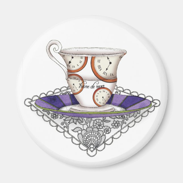 Teacup Clocks Magnet (Front)